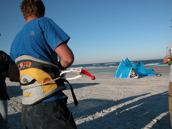 B&J Hamish with his handle pass kite leash