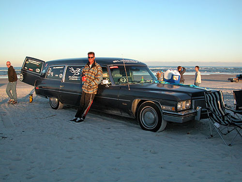 Neal and his baby ... kite-hearse